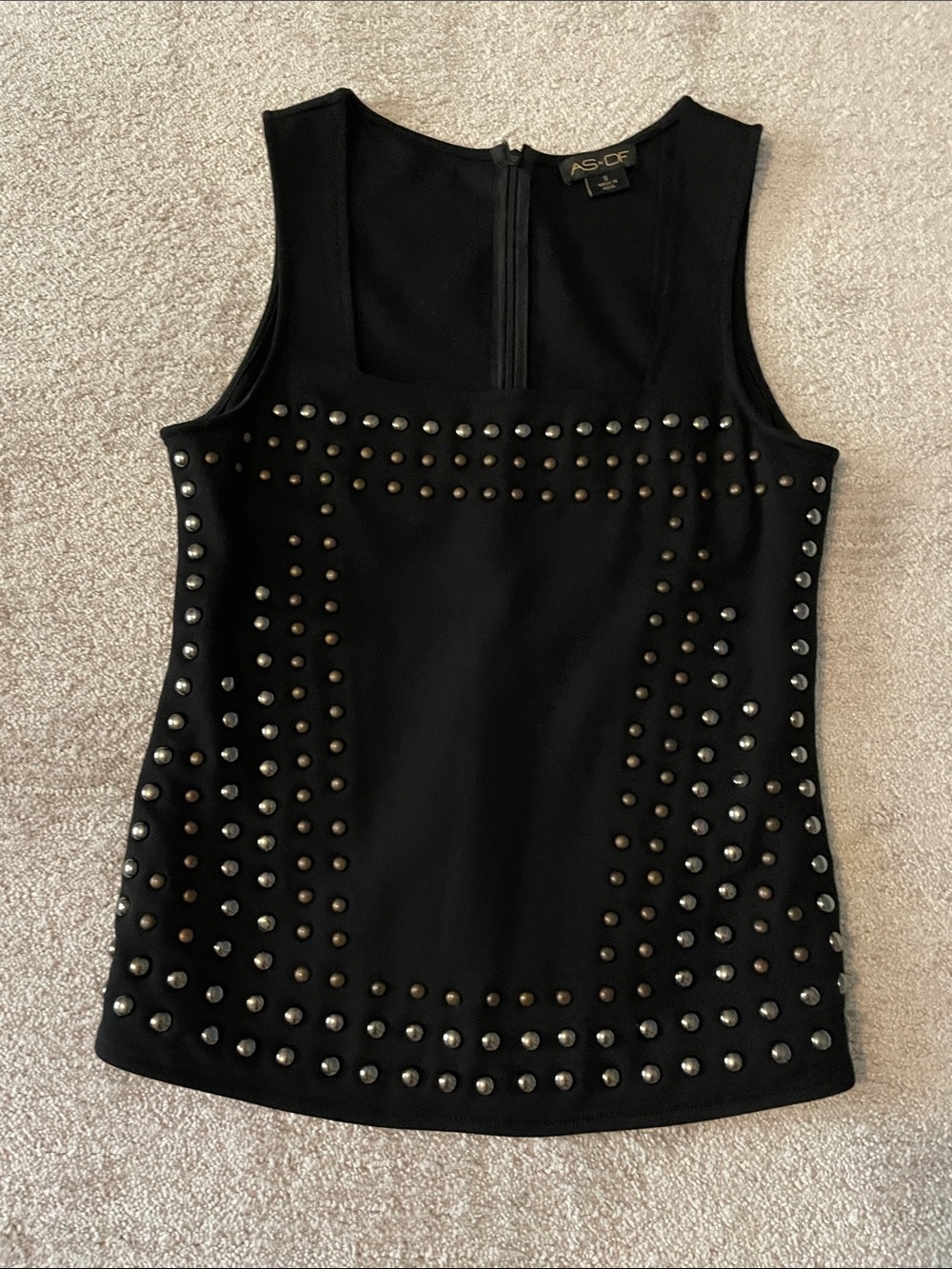 AS•OF Black Studded Sleeveless Top